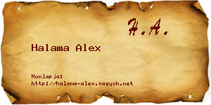 Halama Alex névjegykártya